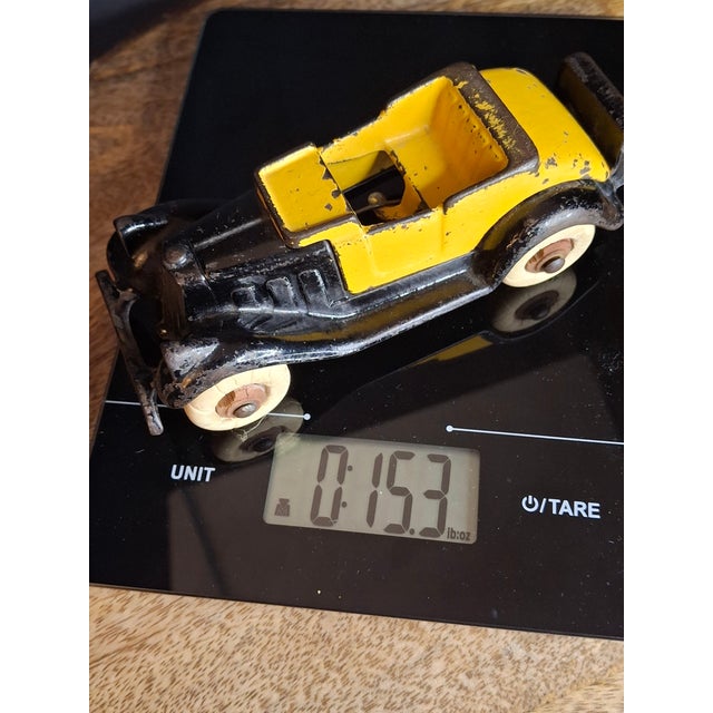 Rare 6" Deluxe Size Hubley Take-a-Part Roadster Yellow & Black Cast Iron 1933 For Sale - Image 18 of 18