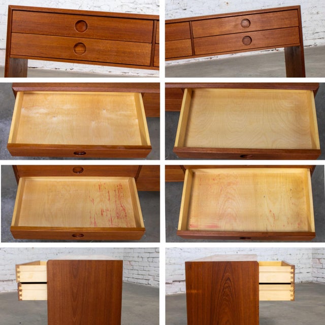 Mid to Late 20th Century Scandinavian Modern Teak Low Chest Style of Kai Kristiansen For Sale - Image 15 of 18
