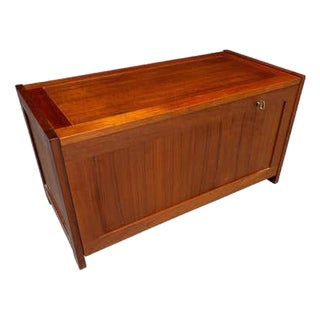 Mid 20th Century Scandinavian Modern Teak Locking Box by O. Schjøll & B.K. Handest For Sale