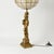 Wood Vintage Statement Table Lamp Featuring Gold Guan Yin Figure and Capiz Shell Globe Shade For Sale - Image 7 of 17