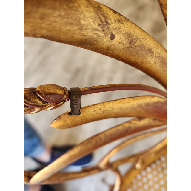 Pair of 1960s Italian Gilt Metal Wheat Sheaf Chairs by S. Salvadori For Sale - Image 16 of 17