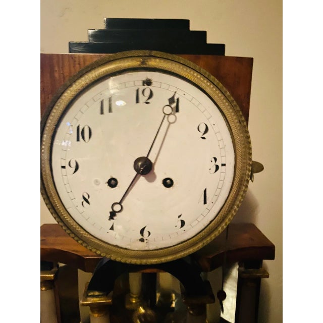 Austrian Biedermeier Clock, Alabaster Columns, Chimes For Sale - Image 4 of 11