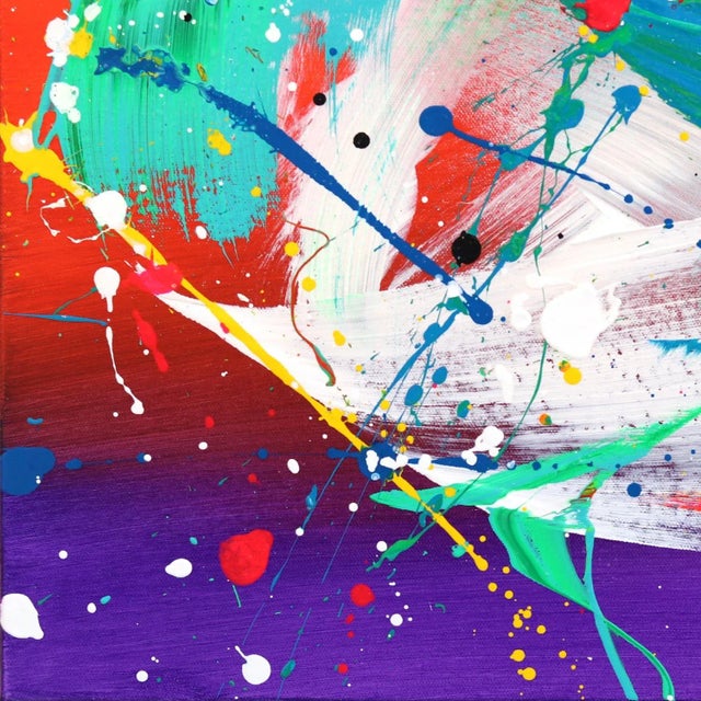 "Color Burst" Contemporary Original Postmodern Acrylic Painting by Dez Gaskin For Sale - Image 4 of 8