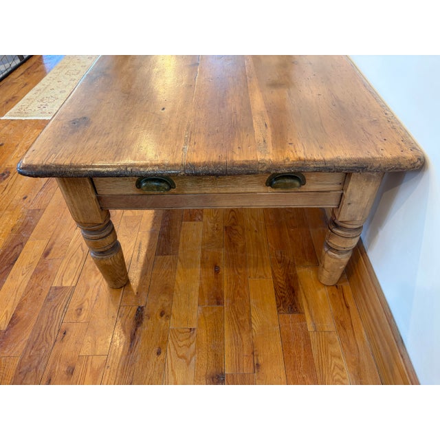 Wood Mid 19th Century Large Irish Pine Coffee Table W/Drawer For Sale - Image 7 of 9