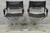 Vintage Alessandro Albrizzi Italian Mid Century Modern Flatbar Chrome Steel Directors Arm Chairs with Black Vinyl Sling...