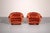 Copper Italian Lounge Chairs in Orange Copper Velvet, 1950s, Set of 2 For Sale - Image 8 of 11