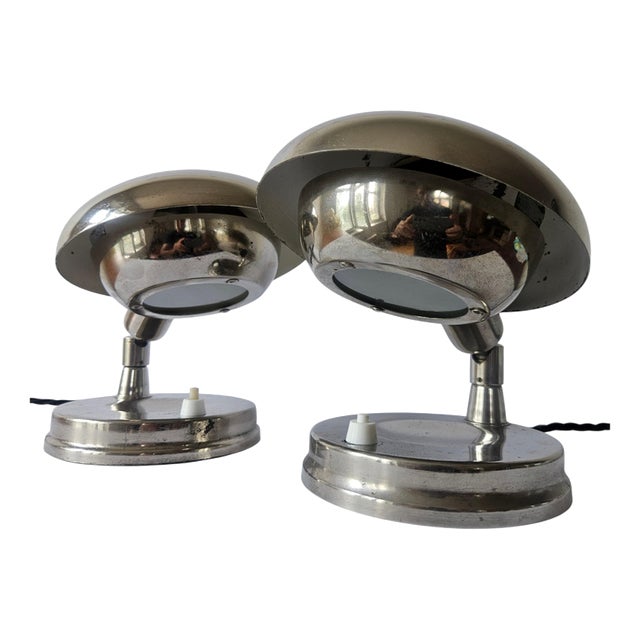 Art Deco Bauhaus Chrome Table Lamps by Franta Anyz, 1930s, Set of 2 For Sale