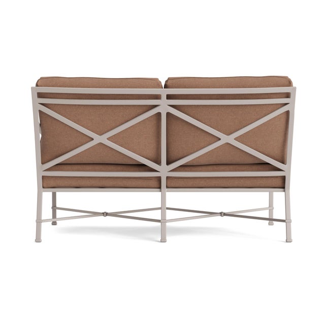 Brown Jordan Brown Jordan Venetian Right Arm Loveseat, Dove frame with Fusion Clay fabric For Sale - Image 4 of 11