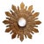 Round Mirror : Mid- Century Vintage Sunburst Gold Gilt Wood Mirror With Hidden Clock For Sale