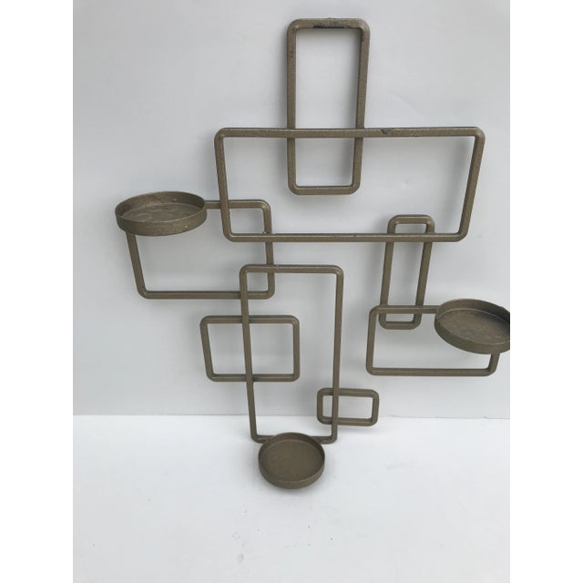 Metal Mid Century Modern Cast Iron Wall Candle Sconces - Set of 3 For Sale - Image 7 of 10