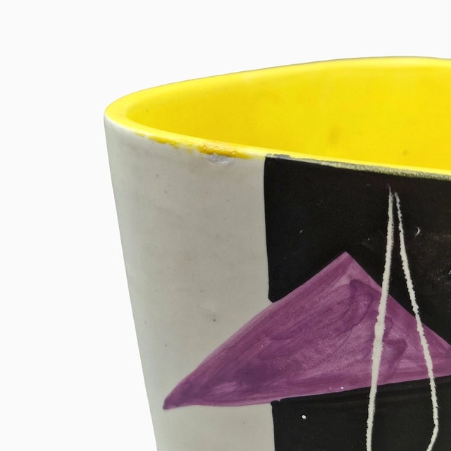 Mid-Century Modern Hand-Painted Ceramic Model 217 Vase from Vallauris, France, 1950s For Sale - Image 17 of 18