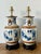 Late 20th Century Vintage Asian Blue and White Porcelain Vase Lamps - A Pair For Sale - Image 5 of 12
