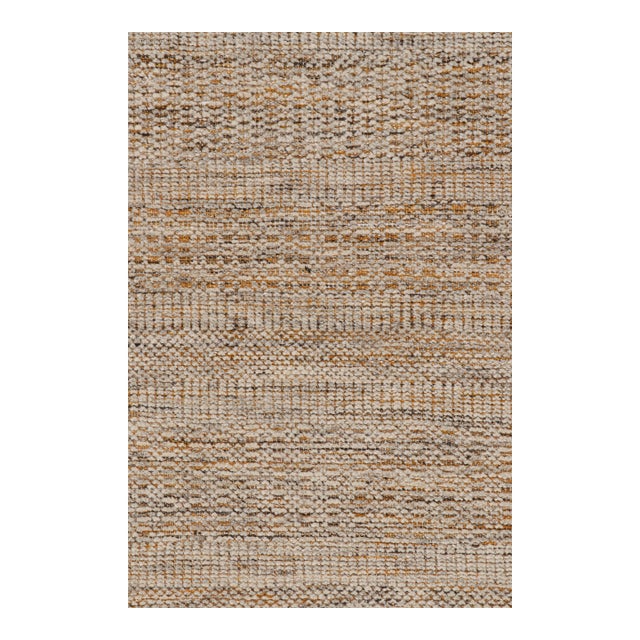 Rug & Kilim’s Contemporary Textural Kilim in Beige-brown Orange and White Tones - 12x15 For Sale