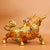 Traditional Late 20th Century Gilt Bronze Cloisonné Enamel Ox Figure With Coin Motif For Sale - Image 3 of 9