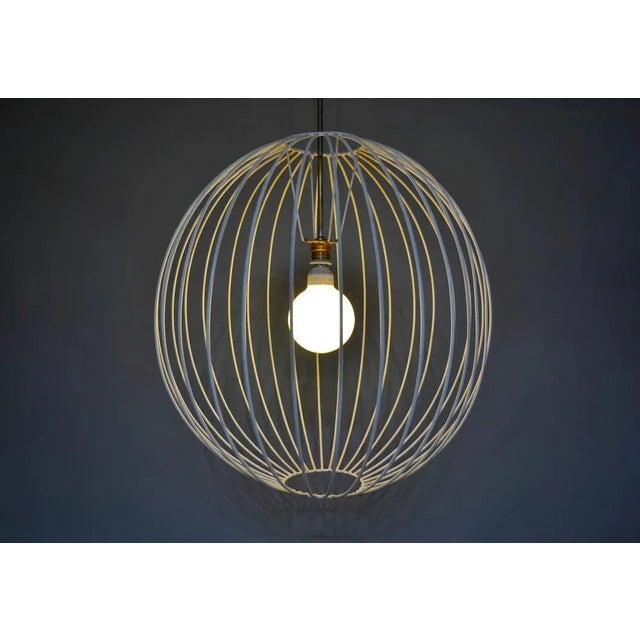 Large Enameled Metal Sphere Chandelier, Italy, 1960s For Sale - Image 4 of 7