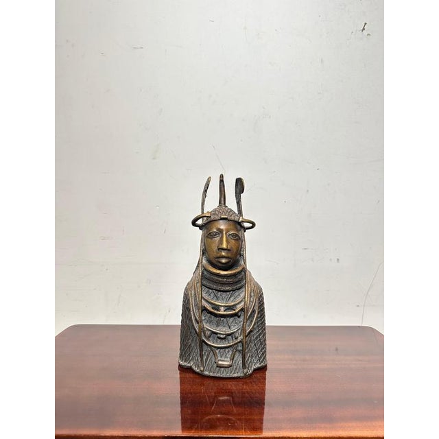Bronze African Tribal Bust For Sale - Image 3 of 5