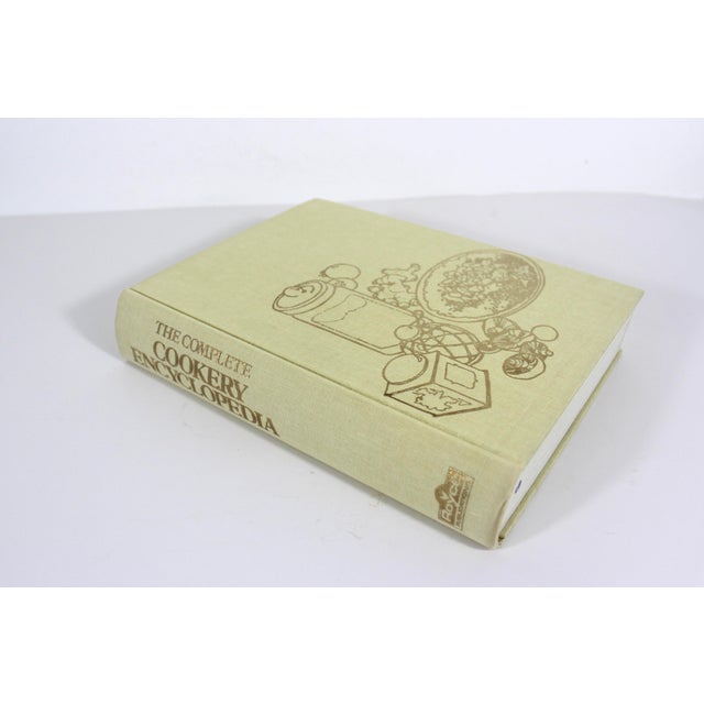 1980s 1982 the Complete Cookery Encyclopedia Cream Linen Hardcover Gold Lettering Vintage Cookbook For Sale - Image 5 of 9