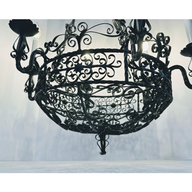 21st Century Arte De Mexico 6-Light Spanish Colonial-Style Chandelier For Sale - Image 4 of 12