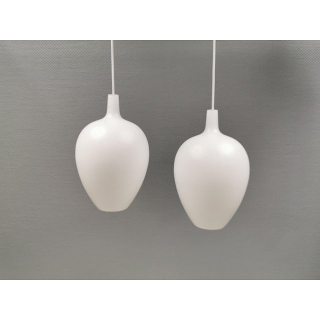 White Two Pompei Pendant Lamps by Jo Hammerborg for Fog & Mørup, 1960s, Set of 2 For Sale - Image 8 of 14