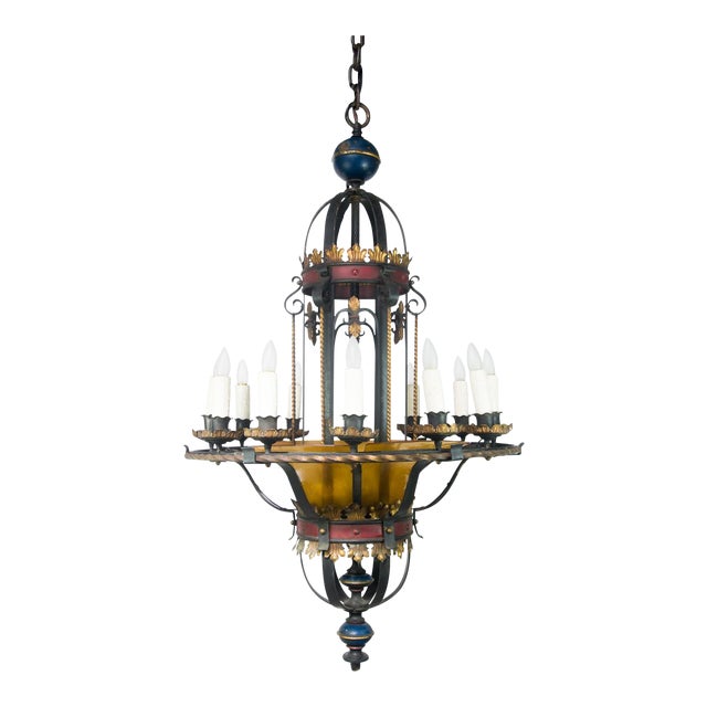 Spanish Revival Wrought Iron 12Light Chandelier Chairish