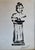 Classical, French-inspired sculpture painting in crisp modern black and white in traditional plein air. Paint on paper,...