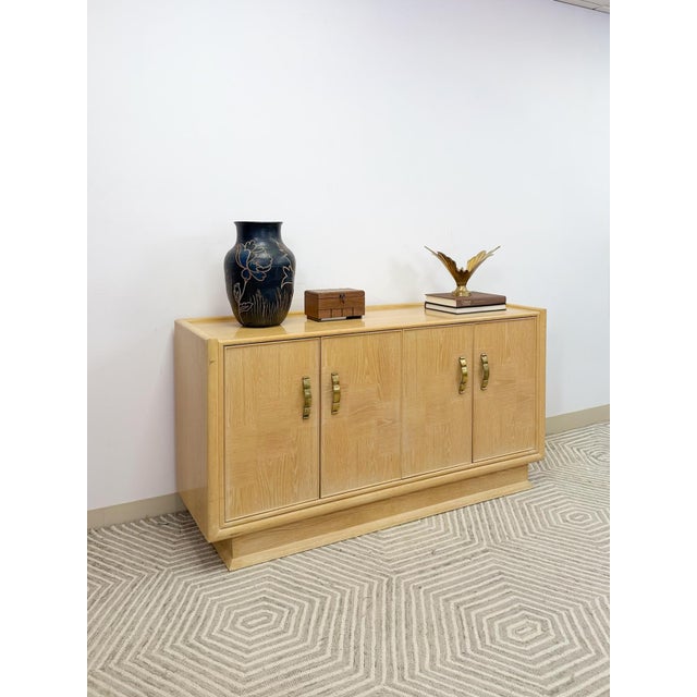 Century Furniture Vintage Regency Blonde Parquetry Buffet Server Credenza by Century 60" Wide MCM For Sale - Image 4 of 13