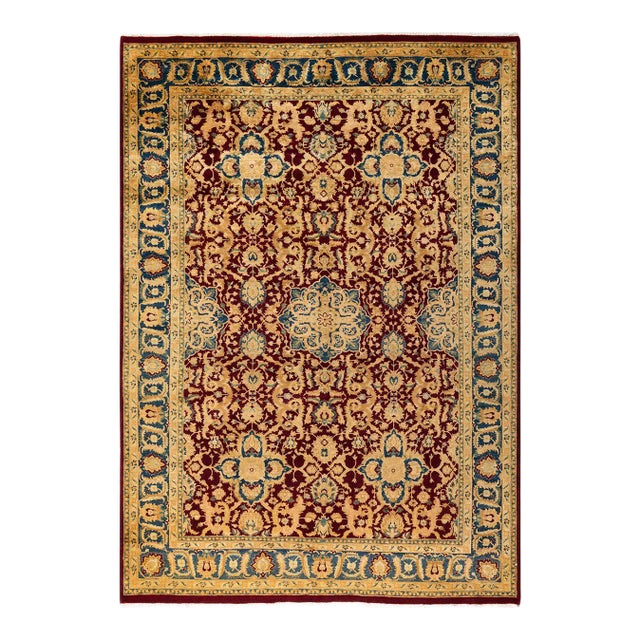 Mogul, One-of-a-Kind Hand-Knotted Area Rug in Red, 6' 1" x 8' 9" For Sale