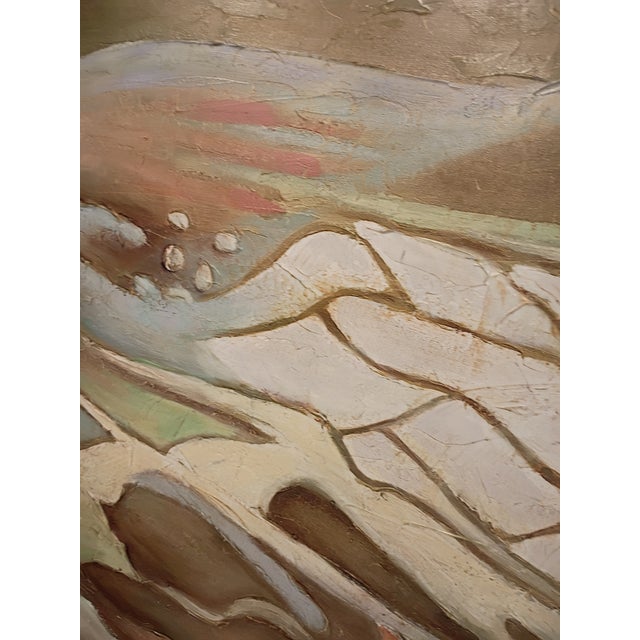 Cris Auson Large Scale Still Life Oil Painting of Mission Swirl Art Pottery Vessel For Sale - Image 4 of 14