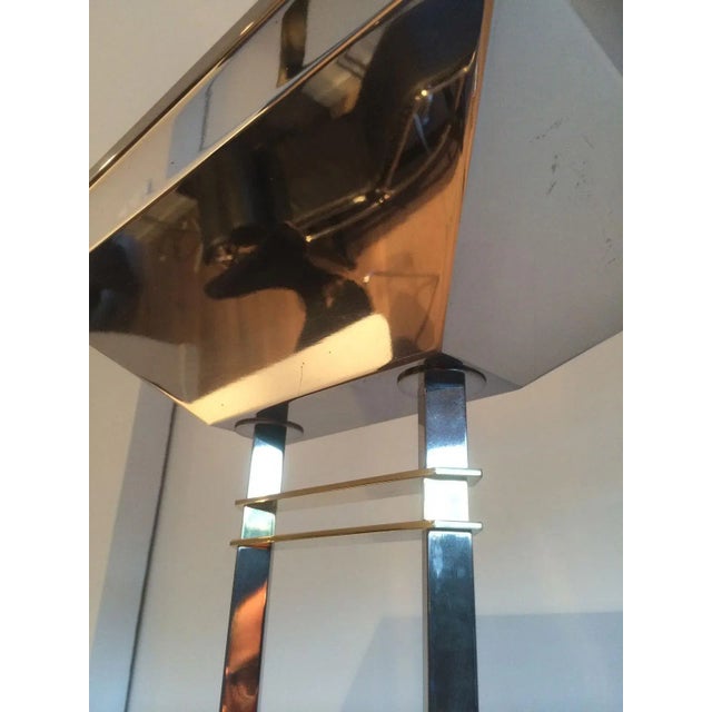 Gun Metal and Brass Floor Lamp, French, Circa 1970 For Sale - Image 9 of 11