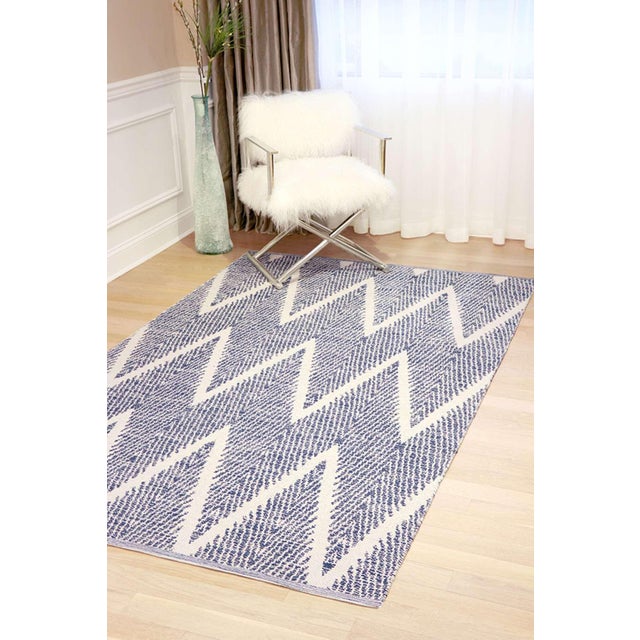 Pasargad Home Simplicity Navy Cotton Area Rug- 8' 0" X 10' 0" For Sale In New York - Image 6 of 7