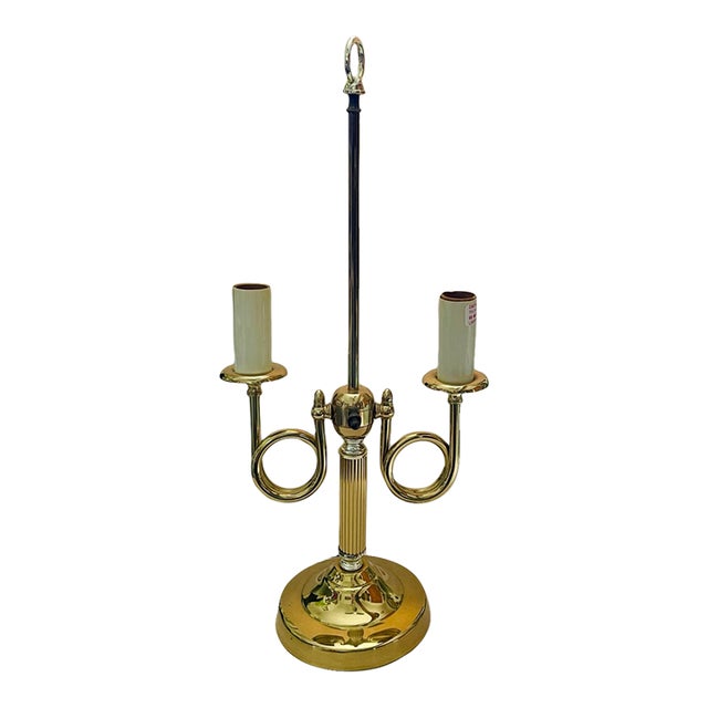 Vintage French Bouillotte Style Brass Lamp For Sale
