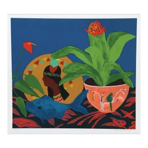 Pocahontas Pillow, Hunt Slonem Screen Print