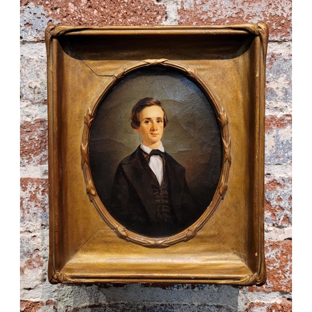 Realism George Linen -Cabinet Portrait of a Young Scottish-19th Century Oil Painting For Sale - Image 3 of 11