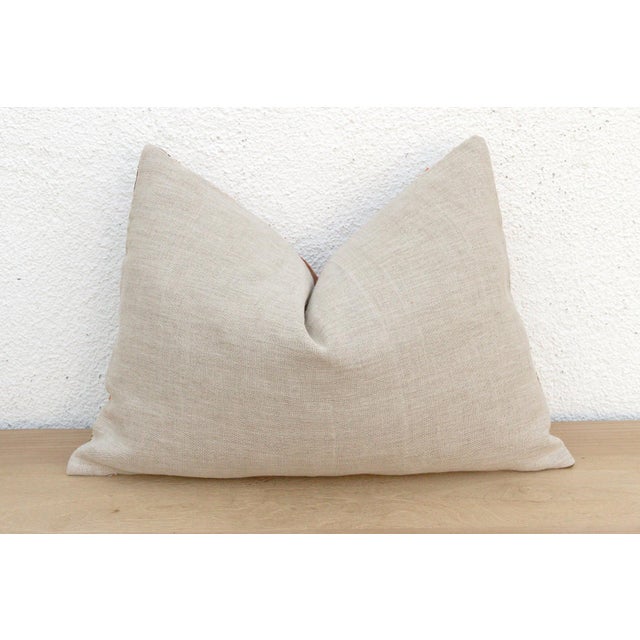 19th Century Barnala Embroidery, Antique Phulkari Lumbar Pillow Cover For Sale - Image 5 of 6