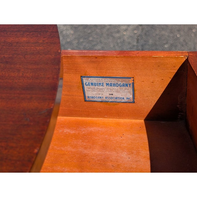 Elevate your bedroom or living space with this exquisite Vintage Mahogany Side Table, featuring a classic Bow Front design...