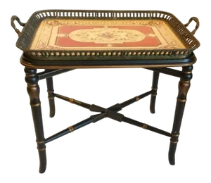 Vintage Traditional Porcelain and Bronze Tea Table