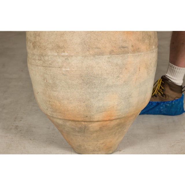 Antique Japanese Shigaraki Pottery Grain Storage Jar with Weathered Patina For Sale - Image 4 of 15