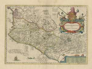 Antique Map of Southern Mexico & New Galicia, Janssonius, Amsterdam, 1650s