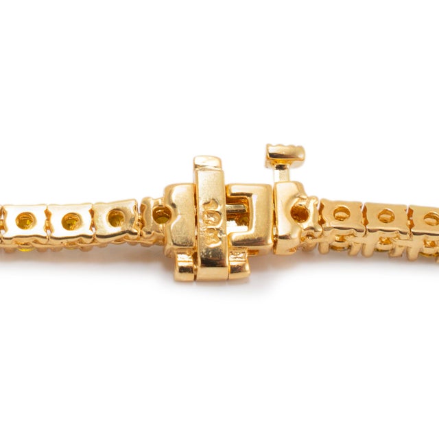 Early 21st Century 10k Yellow Gold Yellow Diamond Tennis Chain Necklace For Sale - Image 5 of 5