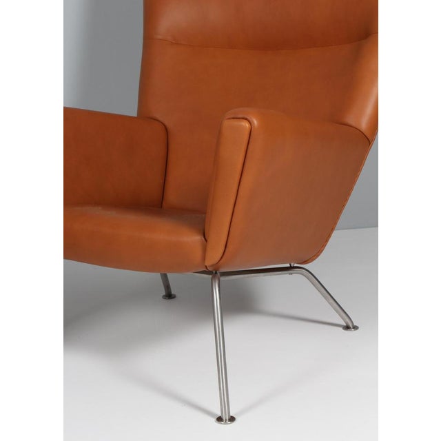2000 - 2009 Model CH445 Wing Chair in Full Grain Leather attributed to Hans J. Wegner, 2000s For Sale - Image 5 of 9