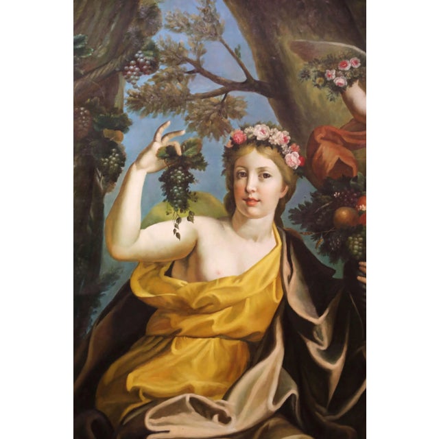 Mid-Century French Oil Painting of Saint Rose of Lima With Cherubs For Sale - Image 4 of 10