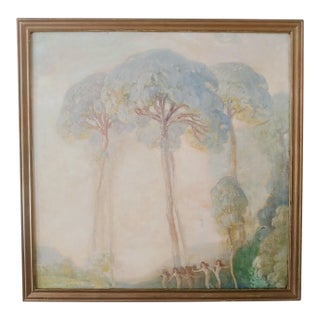 Early 20th Century Signed Tonalist Landscape Oil Painting, Framed For Sale