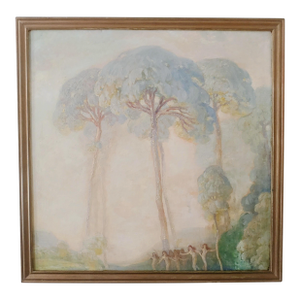 Early 20th Century Signed Tonalist Landscape Oil Painting, Framed