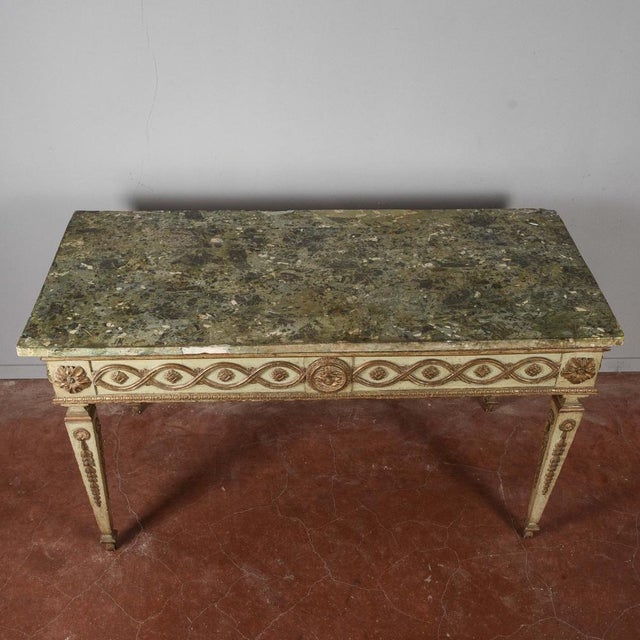 Louis XIV Console Table or Writing Desk in Lacquered Wood with Scagliola Top, 17th Century For Sale - Image 6 of 18