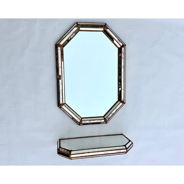 Vintage Venetian Spanish Mirror and Console Set, 1980, Set of 2 For Sale - Image 11 of 11
