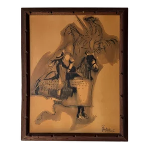 1960's Vintage Mixed Media Painting by Jack Amoroso