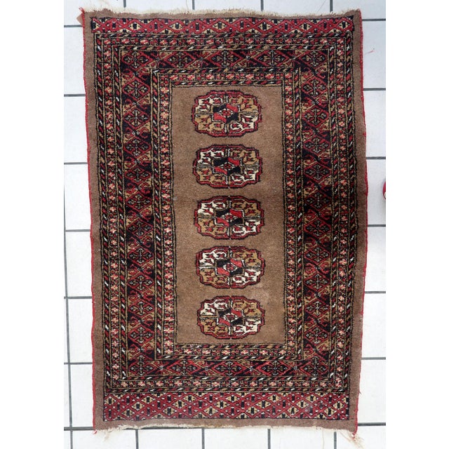 1920s, Antique Uzbek Bukhara Handmade Rug 2.7' X 4' For Sale - Image 11 of 11