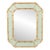 Vintage Parcel Gilt Faux Bamboo Pistachio Octagonal Wall Mirror - Newly Painted For Sale