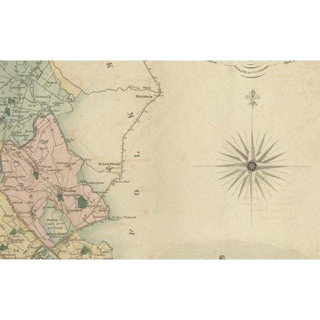 Large Hand-Colored Map of Cambridgeshire by Greenwood, 1834 For Sale - Image 4 of 13