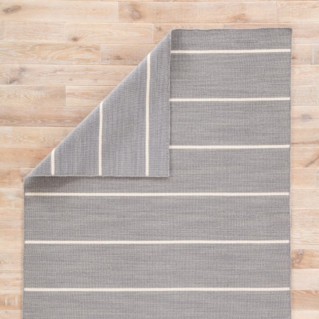 Jaipur Living Cape Cod Handmade Stripe Gray/ White Area Rug 10′ × 14′ Chairish